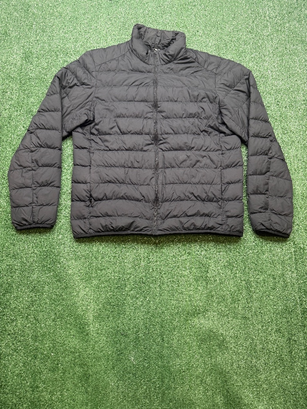 Uniqlo Puffer Jacket Womens Size L Black Full Zip Lightweight Outdoors Utility